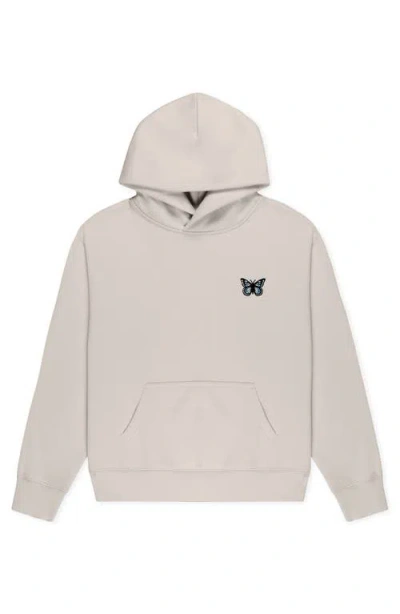 Dalix Butterfly Relaxed Midweight Fleece Pullover Hoodie In Neutral