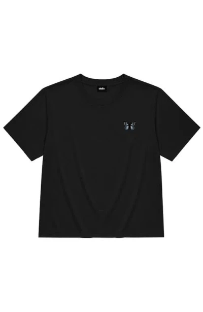 Dalix Butterfly Relaxed Midweight Jersey Tee In Black
