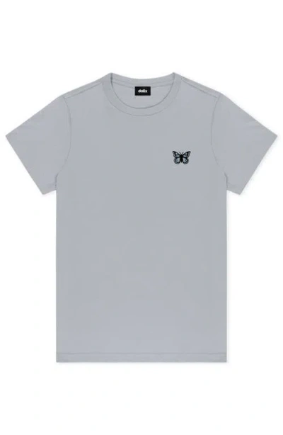 Dalix Butterfly Short Sleeve Classic Cotton Tee In Gray