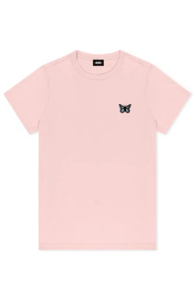 Dalix Butterfly Short Sleeve Classic Cotton Tee In Pink