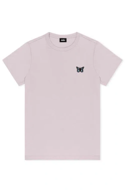 Dalix Butterfly Short Sleeve Classic Cotton Tee In Purple