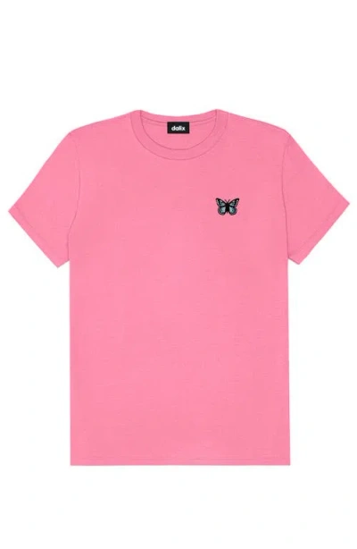Dalix Butterfly Womens Relaxed Tee In Charity Pink
