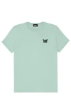 Dalix Butterfly Womens Relaxed Tee In Dusty Blue