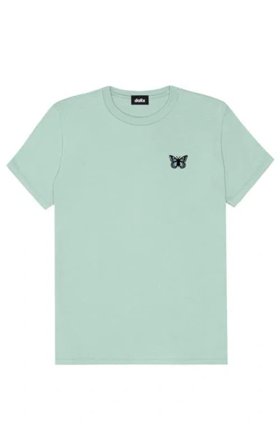 Dalix Butterfly Womens Relaxed Tee In Dusty Blue