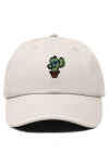 Dalix Cactus Embroidered Casual Cap In Beige
