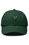 Dalix Cactus Embroidered Casual Cap In Dark Green