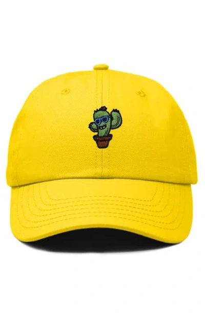 Dalix Cactus Embroidered Casual Cap In Gold