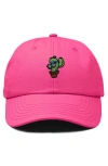 Dalix Cactus Embroidered Casual Cap In Hot Pink