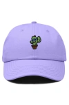 Dalix Cactus Embroidered Casual Cap In Lavender