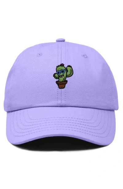 Dalix Cactus Embroidered Casual Cap In Lavender