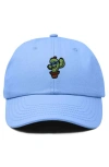 Dalix Cactus Embroidered Casual Cap In Light Blue