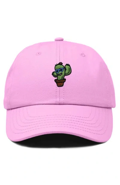 Dalix Cactus Embroidered Casual Cap In Light Pink