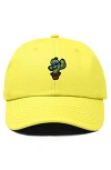 Dalix Cactus Embroidered Casual Cap In Yellow