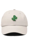 Dalix Cactus Embroidered Low Crown Cap In Beige
