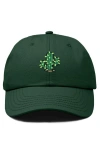 Dalix Cactus Embroidered Low Crown Cap In Dark Green