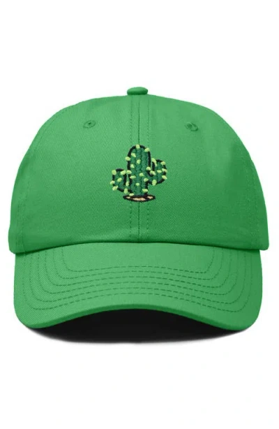 Dalix Cactus Embroidered Low Crown Cap In Green