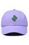 Dalix Cactus Embroidered Low Crown Cap In Purple