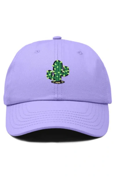 Dalix Cactus Embroidered Low Crown Cap In Purple