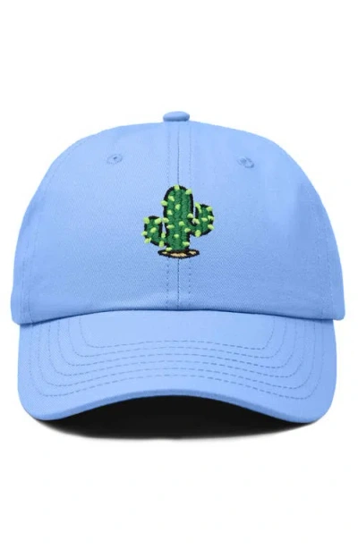 Dalix Cactus Embroidered Low Crown Cap In Light Blue