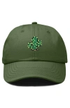 Dalix Cactus Embroidered Low Crown Cap In Green