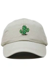 Dalix Cactus Embroidered Low Crown Cap In Gray