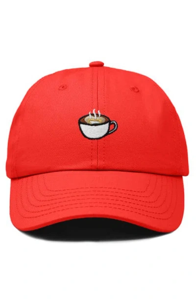 Dalix Cappuccino Embroidered Casual Cap In Red