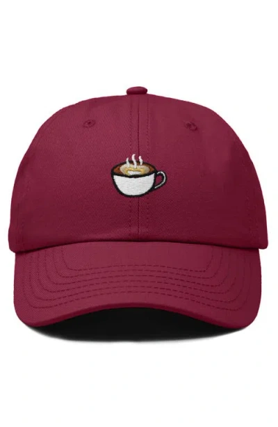 Dalix Cappuccino Embroidered Casual Cap In Maroon