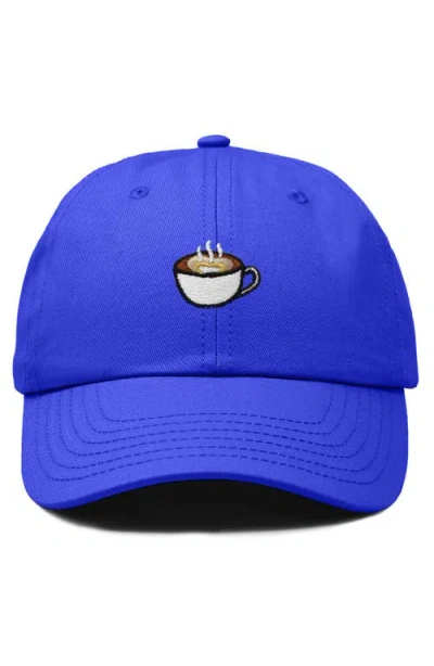 Dalix Cappuccino Embroidered Casual Cap In Royal Blue