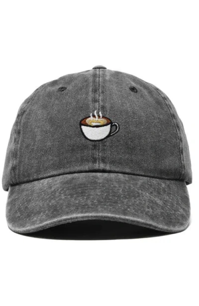 Dalix Cappuccino Embroidered Casual Cap In Washed Black