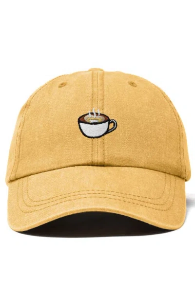 Dalix Cappuccino Embroidered Casual Cap In Washed Gold