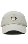 Dalix Cappuccino Embroidered Casual Cap In Washed Stone White