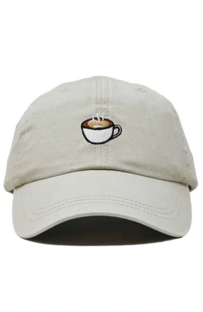 Dalix Cappuccino Embroidered Casual Cap In Washed Stone White