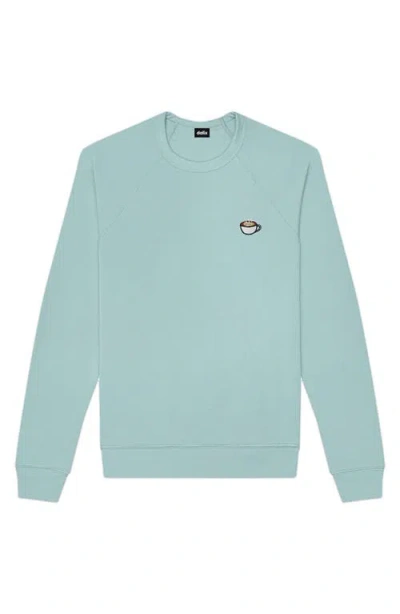 Dalix Cappuccino Fleece Sweatshirt In Heather Blue Lagoon