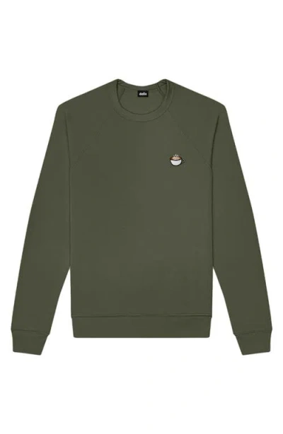 Dalix Cappuccino Fleece Sweatshirt In Military Green