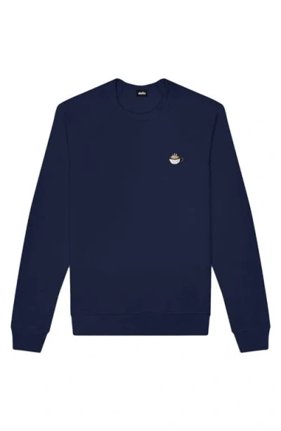 Dalix Cappuccino Fleece Sweatshirt In Navy Blue