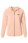 Dalix Cappuccino Zip Fleece Hoodie In Blush