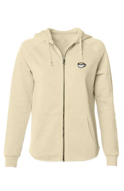 Dalix Cappuccino Zip Fleece Hoodie In Neutral