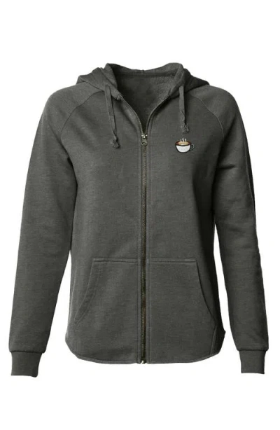 Dalix Cappuccino Zip Fleece Hoodie In Shadow
