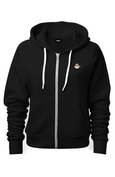 Dalix Cappuccino Zip Hoodie In Black