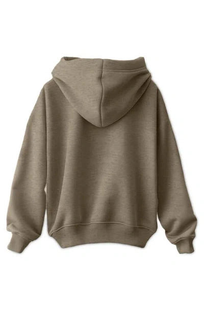 Dalix Cappuccino Zip Hoodie In Heather Stone