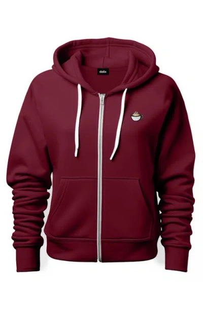 Dalix Cappuccino Zip Hoodie In Maroon
