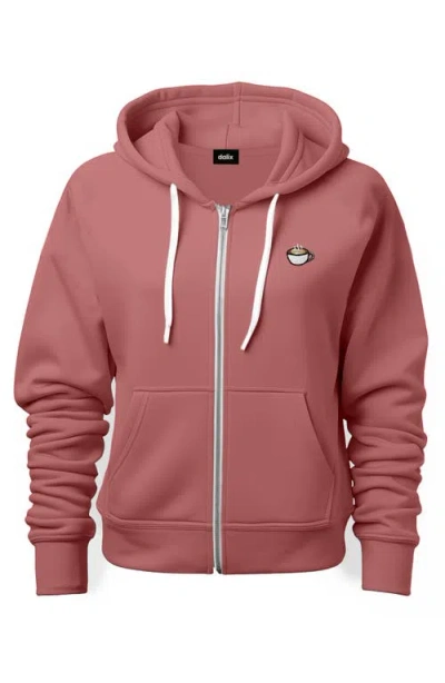 Dalix Cappuccino Zip Hoodie In Mauve