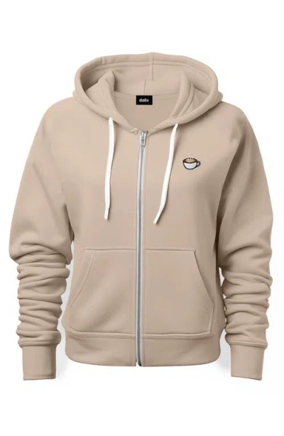 Dalix Cappuccino Zip Hoodie In Tan