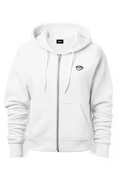 Dalix Cappuccino Zip Hoodie In White