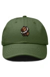 Dalix Capybara Donut Embroidered Cap In Olive