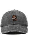 Dalix Capybara Donut Embroidered Cap In Washed Black