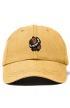 Dalix Capybara Donut Embroidered Cap In Washed Gold