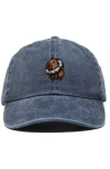 Dalix Capybara Donut Embroidered Cap In Washed Navy Blue