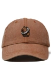 Dalix Capybara Donut Embroidered Cap In Washed Orange