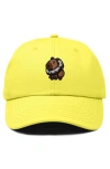 Dalix Capybara Donut Embroidered Cap In Yellow